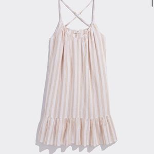 Linen Strappy Striped Dress / Cover-Up